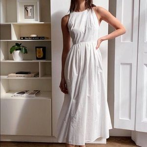 White midi dress